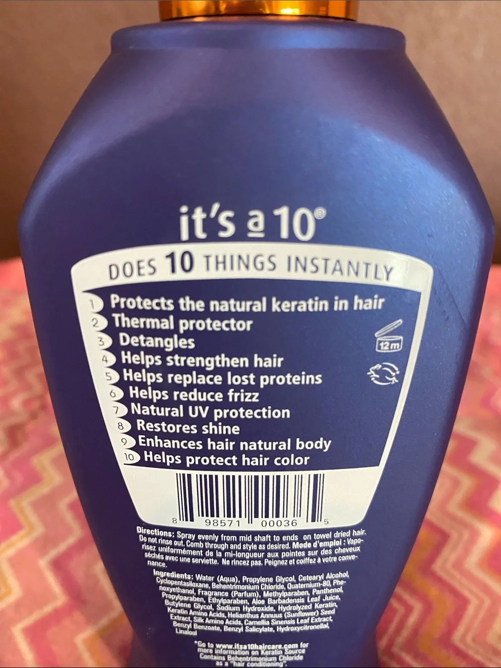 It's a 10 Miracle Leave-In Plus Keratin Spray 10 fl oz - Blue with Orange Spray